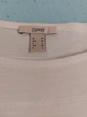 Vorschaubild 2 von Damen T-Shirt Zierknöpfe Schulter Weiß Gr. M 38 Baumwolle