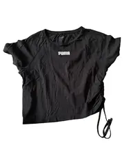 Vorschaubild 1 von Damen T-Shirt Schwarz Gr. 36/S Sportlich Kurzarm Crop Top