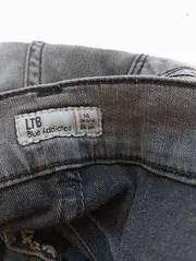 Vorschaubild 3 von Kinder Slim Fit Jeans Grau Gr. 164 Jungen Mädchen Casual Hose