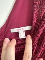 Vorschaubild 2 von Damen Freizeitkleid Gr. 38 Rot Spitze V-Ausschnitt