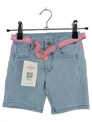 Vorschaubild 1 von Mädchen Jeans Shorts Gr. 116 Blau Tiermotive Stickerei Casual