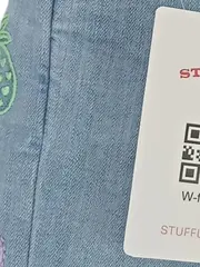 Vorschaubild 5 von Mädchen Jeans Shorts Gr. 116 Blau Tiermotive Stickerei Casual