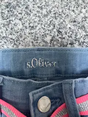 Vorschaubild 2 von Mädchen Jeans Shorts Gr. 116 Blau Tiermotive Stickerei Casual