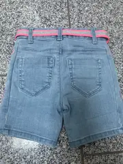 Vorschaubild 3 von Mädchen Jeans Shorts Gr. 116 Blau Tiermotive Stickerei Casual