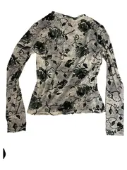 Vorschaubild 2 von Damen Langarmshirt Blumenmuster Mehrfarbig Gr. 36/S