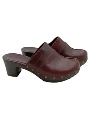 Vorschaubild 1 von Damen Slipper Clogs Leder Braun Gr. 38