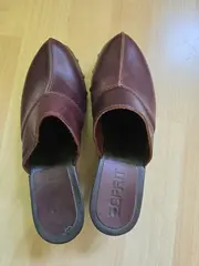 Vorschaubild 2 von Damen Slipper Clogs Leder Braun Gr. 38