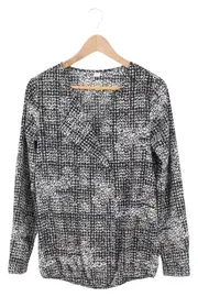 Vorschaubild 1 von Damen Bluse 38/M Mehrfarbig Grafisch Langarm Elegant Casual