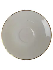 Vorschaubild 2 von Kaffeetasse Untertasse Weiß Goldrand Elegant Keramik Vintage