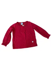 Vorschaubild 1 von Mädchen Langarmshirt Gr. 68 Rot Casual Punkte Schleife