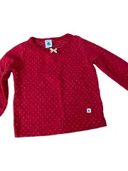 Vorschaubild 2 von Mädchen Langarmshirt Gr. 68 Rot Casual Punkte Schleife