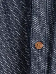 Vorschaubild 4 von Herren Freizeithemd Blau Gr. M Casual Baumwolle