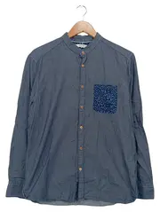 Vorschaubild 1 von Herren Freizeithemd Blau Gr. M Casual Baumwolle