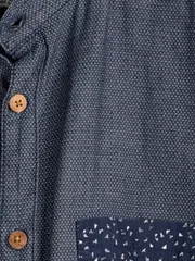 Vorschaubild 3 von Herren Freizeithemd Blau Gr. M Casual Baumwolle