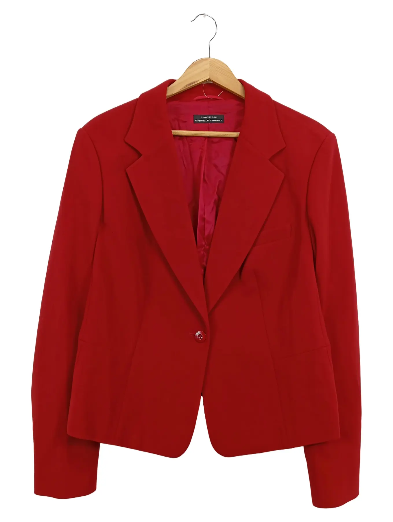 STRENESSE Damen Blazer Rot Gr. 42 Elegant Business Schurwolle