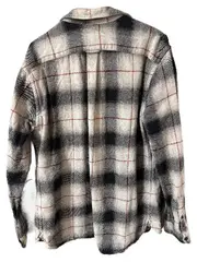 Vorschaubild 2 von Flanellhemd Herren M Kariert Grau Schwarz Rot Baumwolle Langarm