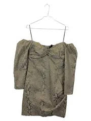 Vorschaubild 1 von Cocktailkleid Damen 42/XL Gold Glamourös Animal-Print Minikleid