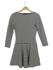 Vorschaubild 1 von Freizeitkleid gestreift maritim Minikleid Damen Schwarz Gr. 36/S