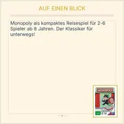 Vorschaubild 2 von Monopoly Mitbringspiel Reise Edition Ab 8 Jahre 2-6 Spieler