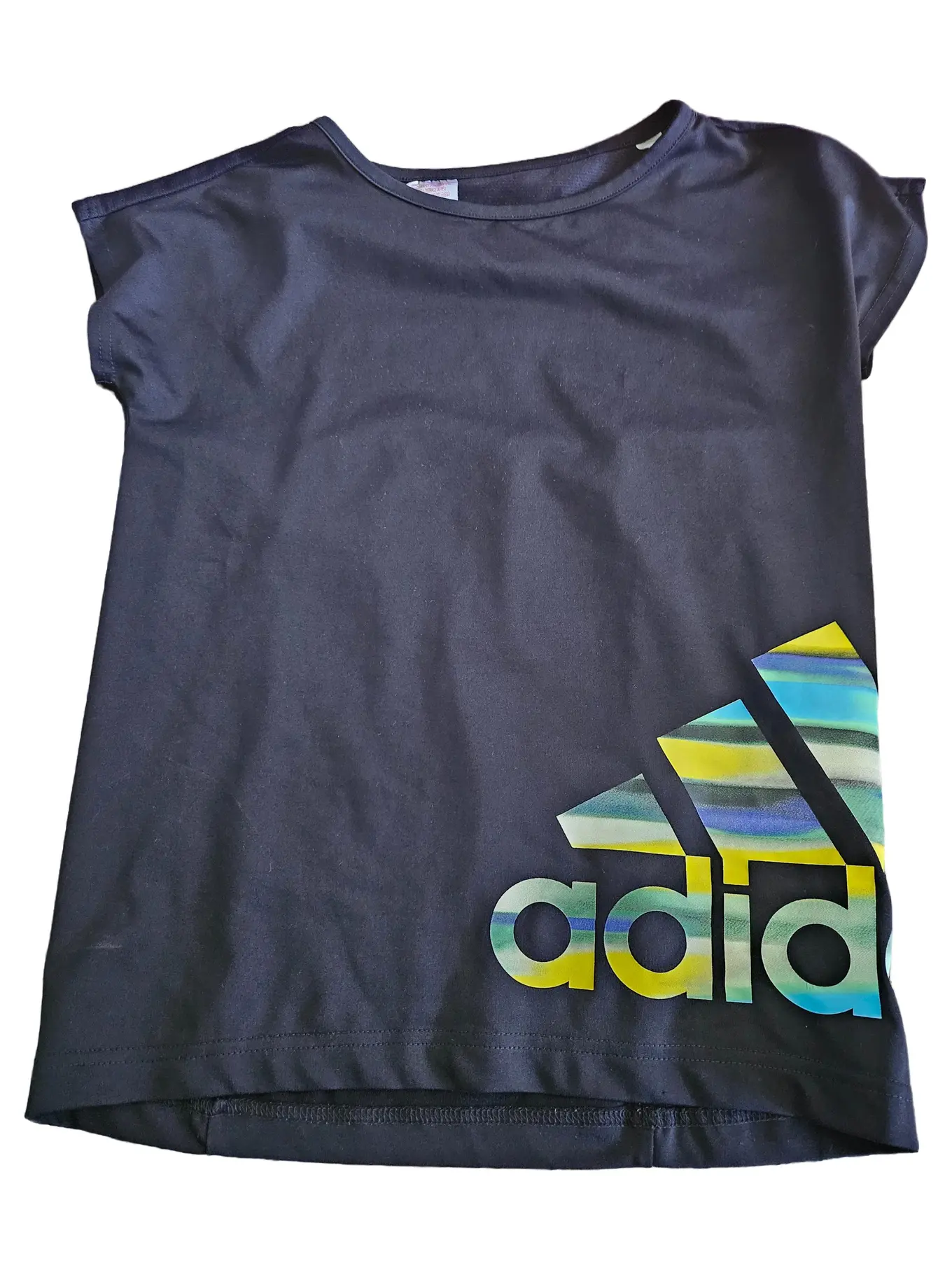 ADIDAS T-Shirt Mädchen Kinder Gr. 140 Schwarz Sportlich Logo-Print