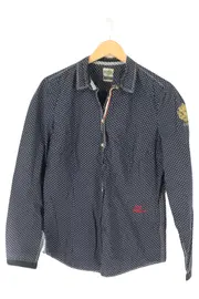 Vorschaubild 1 von Damen Bluse 38/M Blau gepunktet Langarm Casual