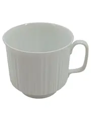 Vorschaubild 1 von Tasse Weiß Porzellan Rillendekor Klassisch 200ml
