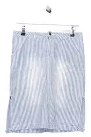 Vorschaubild 1 von Damen Jeansrock Gr. 38;M Blau Gestreift Midi Rock Casual Urban