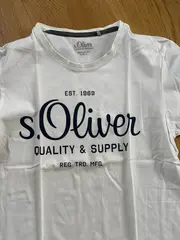 Vorschaubild 2 von Herren T-Shirt Weiß Gr. 46/S Casual Logo-Print Baumwolle