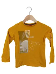 Vorschaubild 1 von Kinder Langarmshirt Gr. 116/122 Gelb Casual mit Eisbär Motiv