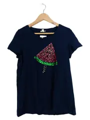 Vorschaubild 1 von Damen T-Shirt 40/L Blau Casual Wassermelone Pailletten Aufdruck