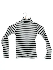 Vorschaubild 1 von Kinder Rollkragenpullover gestreift Gr. 130/128 Weiß Schwarz Maritim