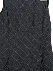 Vorschaubild 2 von Damen Businesskleid Gr. 42/XL Grau Kariert Wolle Viskose Elegant