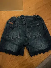 Vorschaubild 2 von Jeans Shorts Mädchen Gr. 152 Denim Spitze Blau