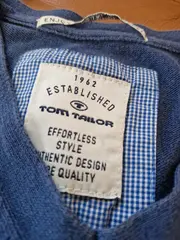 Vorschaubild 2 von Herren Pullover Gr. 48/M Blau V-Ausschnitt Langarm Baumwolle