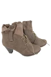 Vorschaubild 1 von Damen Stiefelette Gr. 39 Grau Klassisch Elegant Schnürstiefelette