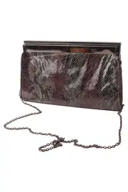 Vorschaubild 1 von Damen Clutch Elegant Grau Kunstleder Tierdruck Abendtasche Metallic-Look