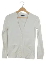 Vorschaubild 1 von Damen Strickjacke Gr. 36/S Weiß Basic Langarm