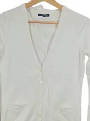 Vorschaubild 2 von Damen Strickjacke Gr. 36/S Weiß Basic Langarm