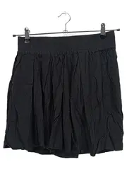 Vorschaubild 1 von Damen Faltenrock Gr. 38/M Schwarz Basic Viskose Minirock