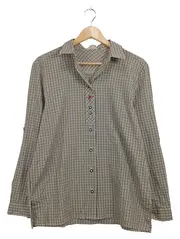 Vorschaubild 1 von Landhaus Trachtenbluse Damen Gr. 40 kariert beige Langarm