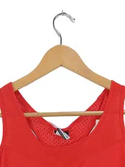 Vorschaubild 2 von Damen Sportshirt Rot M 38 Lochmuster Ärmellos Polyester