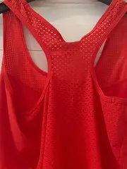 Vorschaubild 3 von Damen Sportshirt Rot M 38 Lochmuster Ärmellos Polyester