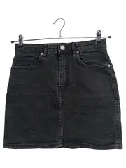 Vorschaubild 1 von Damen Jeansrock Minirock Schwarz Gr. 38 Baumwolle Casual