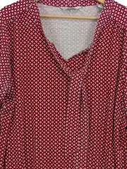 Vorschaubild 3 von Damen Bluse Rot Muster Casual Gr. 44/46 Langarm