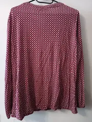 Vorschaubild 2 von Damen Bluse Rot Muster Casual Gr. 44/46 Langarm