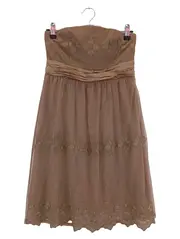 Vorschaubild 1 von Damen Freizeitkleid Gr. 36/S Braun Elegant Bohemian Stickerei