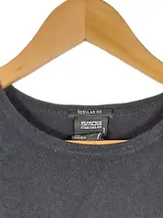 Vorschaubild 4 von Herren Pullover Basic Grau Langarm Rundhals Baumwolle Gr. S