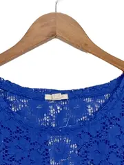 Vorschaubild 4 von Freizeitkleid Damen Blau Lochmuster Spitze Gr. 40/L Casual