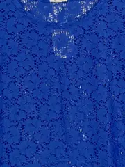 Vorschaubild 3 von Freizeitkleid Damen Blau Lochmuster Spitze Gr. 40/L Casual
