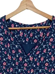 Vorschaubild 2 von Damen Freizeitkleid Gr. 36/S Blau geblümt Casual Viskose